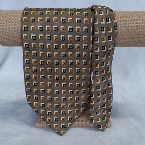 Bergamo New York Men's Tie Geometric Silk 61 Inch